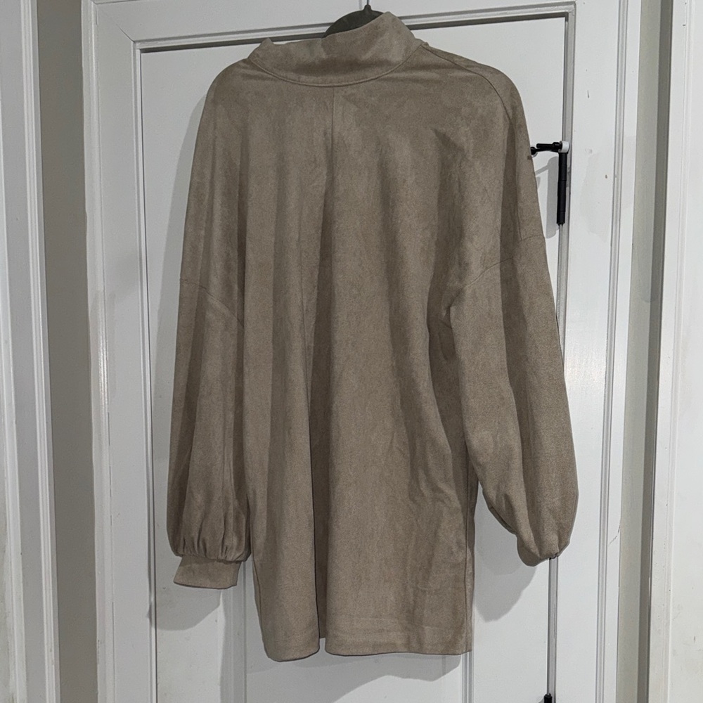 Chic Long Sleeve Tan Dress